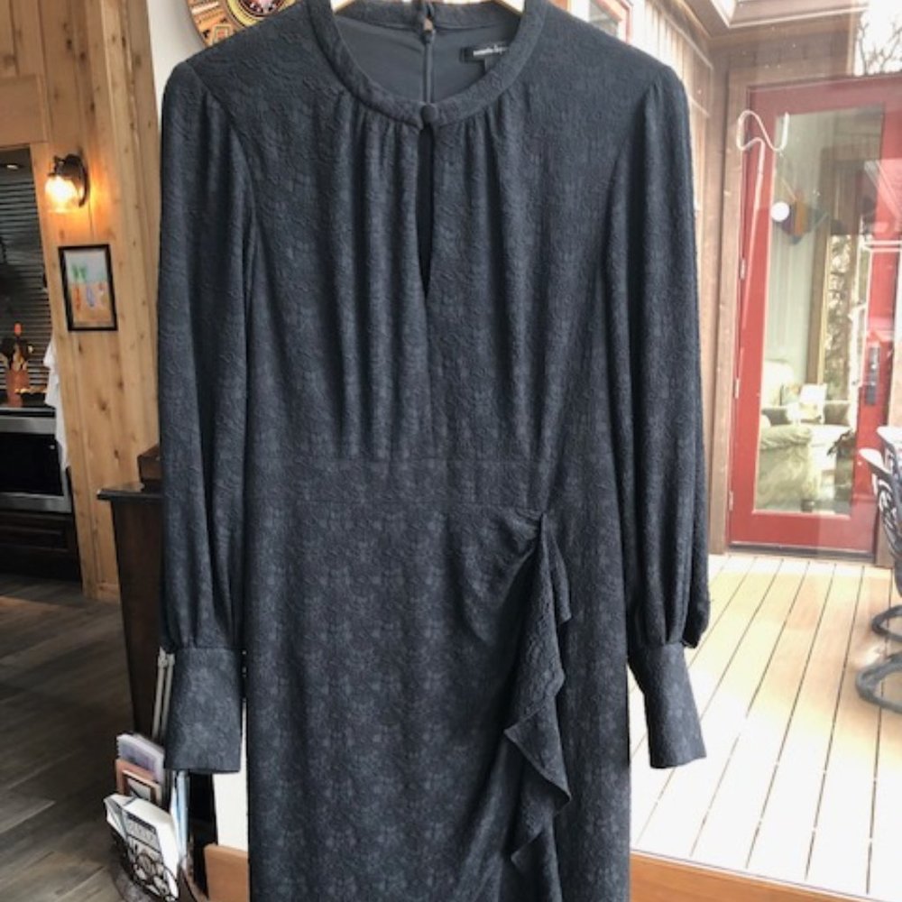 Nanette Lepore Black Midi Hi Low Dress (Sz 8)